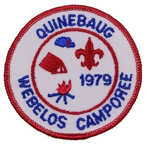 LJ22 70s QUINEBAUG WEBELOS CAMPOREE 1979 ボーイスカウト BSA 丸形 ビンテージ ワッペン パッチ アメリカ 米国 USA 輸入雑貨