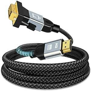 HDMI-DVI 変換ケーブル 1.8M 双方向対応 HDMI to DVI(24+1)変換ケーブル 1080P DVI-D オス