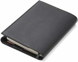  black . attaching thickness adjustment possible compound leather book cover library black 
