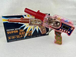 Showa Retro super jet Ray gun [ вспышка . светится! звук . становится! настоящий звук!] фрикцион motor подлинная вещь мертвый запас прекрасный товар 