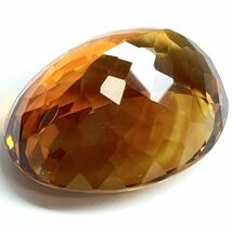 大粒!!［天然シトリン54.043ct］M 約27.6×21.0mmソーティング付 ルース 裸石 宝石 ジュエリー citrine DA0/DA0 テEB0_画像2