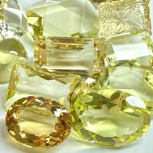 ［天然ルチルクォーツ14点おまとめ300ct］M ルース 裸石 宝石 ジュエリー jewelry クリスタル crystal yellow quartz 