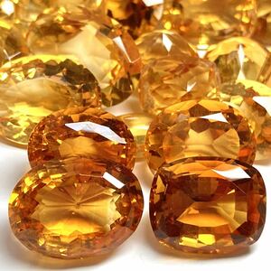 ［天然シトリンおまとめ 300ct］J ルース 裸石 宝石 ジュエリー jewelry citrine 黄水晶 クォーツ DD5 ②