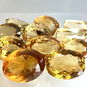 ★天然シトリン13点おまとめ★J 300ct ルース 裸石 宝石 jewelry 黄水晶 クォーツ citrine