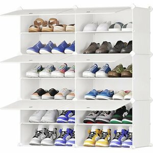  new goods JOISCOPE 2*6 white high capacity .. measures opening and closing door space-saving many layer sneakers shoe rack shoes box 96