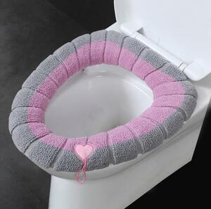  knitted toilet seat toilet cover pink * gray Heart handle attaching 