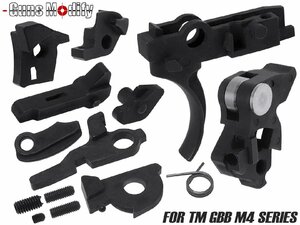 GM0527　Guns Modify MIM スチール ファイアリングパーツセット w/ 100%-180% アジャスタブル ハンマー&ARトリガー for TM GBB M4