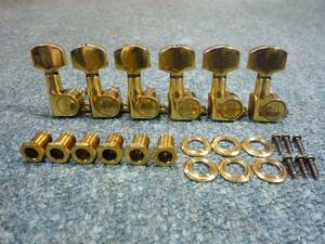 【超希少品】 1980年代製 Schecter 刻印入り Schaller M6 Step Peg Gold　シェクター シャーラー 段差式 ロトマチック ペグ ゴールド