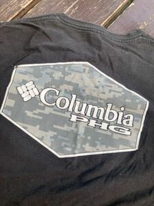 Columbia PHG】黒xデジカモ迷彩 長袖ロングTシャツ: コロンビア: USサイズL 綿100% 狩猟 射撃 シューティング ハンティング