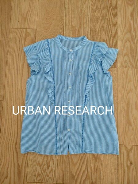 シャツ　 ブラウス　アーバンリサーチ　URBAN RESEARCH　トップス　 ストライプ柄　 半袖　ノースリーブ