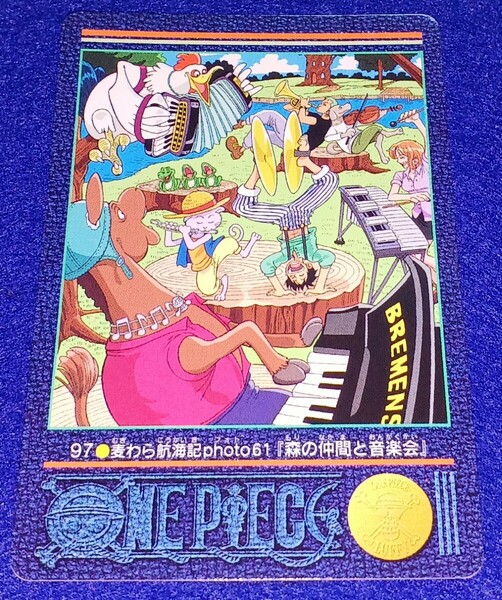 即決 BANDAI バンダイ 2001 カードダス ONE PIECE ワンピース ビジュアルアドベンチャー カード 97 麦わら航海記photop61 森の仲間と音楽会