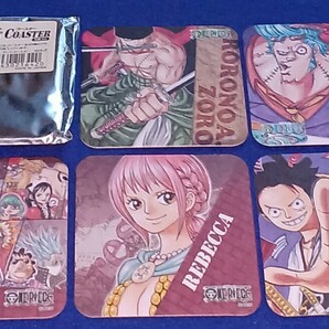 即決 ONEPIECE ワンピース 麦わらストア ART COASTER アートコースター 5種セット 同梱可 / 検索 ジャンプショップ ゾロ ルフィ レベッカ