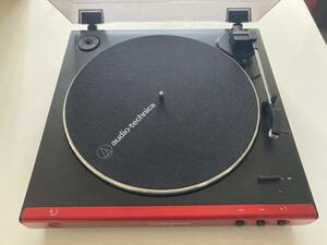 Audio-Technica AT-LP60X-RD full automatic * record player ( box * instructions etc.. fixtures all equipped ) junk treatment .