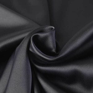 ♪ポリエステルサテン 黒 巾：120cm♪2m[9964]