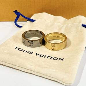 【美品】 正規品 箱付き 保存袋付き ルイヴィトン Louis Vuitton 指輪セット ペアリング インスティンクト 21号 23号 ゴールド シルバー 
