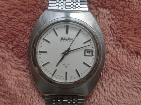 ●超希少も注意★電池交換済み・SEIKO・ELECTRONIC・EL-370●3702-7000・社外SSベルト●1970年★テンプ式電子時計・ヴィンテージ★注意有