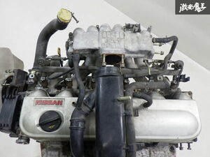 【実動外し】日産 純正 C33 ローレル AT NA RB20DE エンジン 本体 71L ブロック エキマニ インマニ オイルパン カム ヘッド カバー 棚26