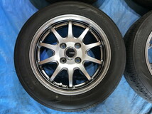 激安即決！タイヤ＋ホイール！G-SPEED 14-4.5J 4H/100 ET45 + 155/65R14 中古4本 ピクシス/スペーシア/N-BOX/ミライース等！HM000918_画像5