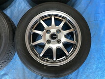 激安即決！タイヤ＋ホイール！G-SPEED 14-4.5J 4H/100 ET45 + 155/65R14 中古4本 ピクシス/スペーシア/N-BOX/ミライース等！HM000918_画像4