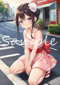 [1点限り A4 高画質 アート ポスター ラミネート] セクシー アイドル 美女 美人 かわいい 女の子 制服 下着 イラスト アニメ ロリ BG661