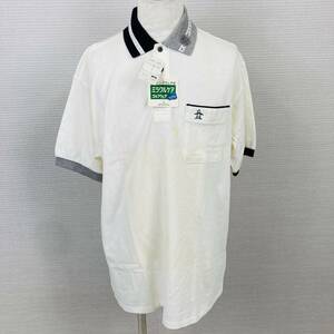 【345】メンズ MUNSINGWEAR マンシングウェア ポロシャツ タグ付き LLサイズ ホワイト ワンポイント ゴルフ
