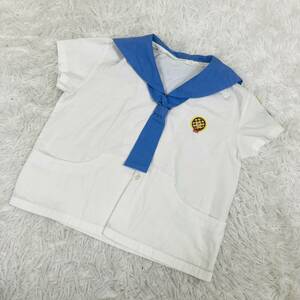 【515】キッズ 男の子 制服 半袖シャツ ブレザー 120サイズ ボタン ネクタイ ワッペン チェック柄 ネイビー 