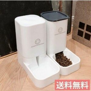 ペット 自動 餌やり器 給水器 犬 猫 お留守番 重力式 給餌器 小型犬 中型犬 自動餌やり 自動給餌器 サイフォン式 電源不要