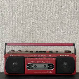 SANYO U4-S10 radio-cassette radio cassette Showa Retro red that time thing 