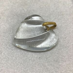  beautiful goods Baccarat baccarat Heart type wave crystal pendant choker necklace transparent less color gold Gold jueli Manhattan 