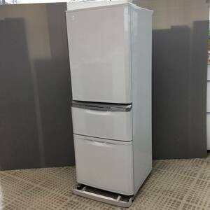 MITSUBISHI 三菱 2014年製 3ドア 335L 冷凍冷蔵庫 MR-C34X-W パールホワイト S/N09716 ◎HY01