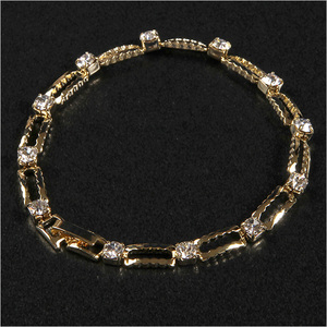 14KGP bracele square : rhinestone Gold zirconia men's lady's gift gold HIPHOP hip-hop jewelry 