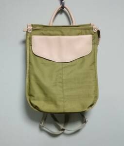 **Pony[ARIRA] nylon × leather { rucksack } pistachio color * ultimate beautiful goods * **