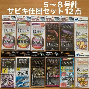 実績抜群(1) サビキ　仕掛　５〜８号針　１２点　堤防　釣り針　アミエビ　ケイムラ　小アジ専科　一押し　太ハリス　バラエティー