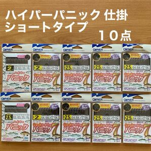 パニック(2) 仕掛　サビキ　堤防　湖　海　川　釣り針　2〜2.5号針　豆アジ　ショート　ハイパーパニック　フラッシャー　未使用