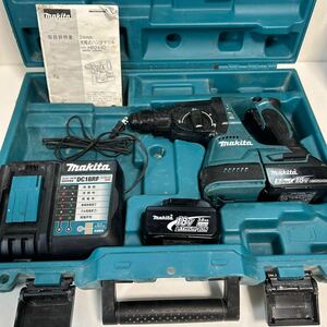 makita マキタ HR244D 充電式ハンマドリル ハンマードリル 18V 24mm 穴あけ 電動工具 ケース付き　本体＋バッテリー 2個 コードレス 穿孔 