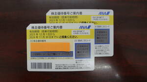 [ один иен старт ]ANA акционер пригласительный билет 2 шт. комплект номер только сообщение возможно 2024 год 11 месяц 30 до дня действительный ②