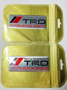 2枚セット　トヨタ　TOYOTA TRD MOTOR SPORTS アルミ エンブレム ステッカー