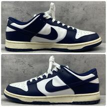 極美品/鑑定済み/大きいサイズ/使用数回●NIKE ナイキ DUNK LOW ダンク ロウ Vintage Navy ヴィンテージネイビー　セイル　DD1503-115_画像5