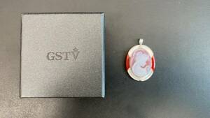 GSTV購入 ストーンカメオ シルバー ダイヤ付き ペンダントトップ　
