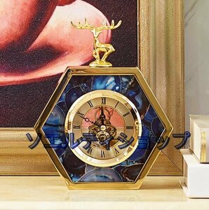 置時計 北欧 アンティーク 静か アナログ おしゃれ 人気 豪華 装飾品 ギフト インテリア リビング 寝室 玄関 ブルー