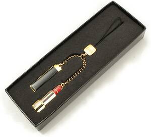 [ не использовался ] Chanel CHANEL rouge Allure блеск помада Gold × красный ремешок для мобильного телефона очарование с коробкой 
