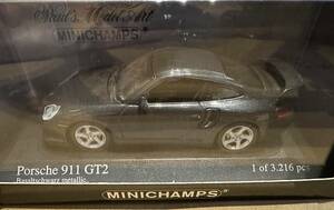 ミニチャンプス　1/43　ポルシェ911 GT2 2000 ブラックメタリック　中古品　