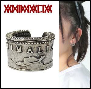 ★美品★ ANIMALIA アニマリア シルバー 925 1849 COIN EAR CUFF ロゴ メダル コイン イヤーカフ イヤリング ピアス 片耳用 pbd