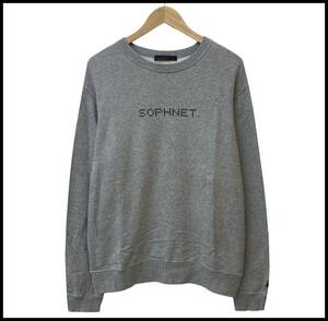 SOPHNET ソフネット 19SS AUTHENTIC LOGO CREW NECK SWEAT ドット ロゴ プリント クルーネック スウェット シャツ トレーナー グレー M UE