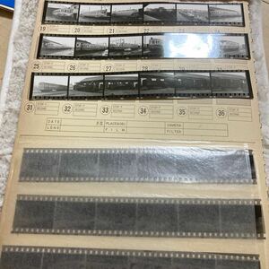 鉄道ネガ　古い写真フィルム38コマ　ベタ焼き写真38枚　昭和43年