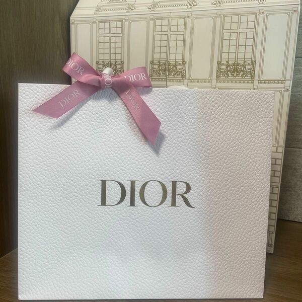 ディオール　 紙袋 ショッパー DIOR クリスチャンディオール ピンクリボン付き　新品未使用