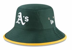 USA正規品 NEWERA ニューエラ Athletics オークランド アスレチックス HEX BUCKETHAT バケットハット フリーサイズ MLB メジャーリーグ 緑