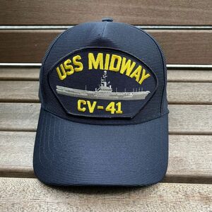 アメリカ製 EAGLE CREST イーグルクレスト CV-41 USS ミッドウェイ MIDWAY 米海軍 航空母艦 空母 ミリタリー キャップ サイズ調節可