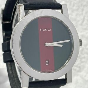 GUCCI グッチ シェリーライン クォーツ【5200 M.1】デイト文字盤:グリーン×レッド【動作状況:良好】メンズモデル