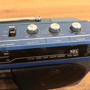 昭和レトロ NEC FM/AM STREO RADIO CASSETTE RECORDER RMS-880R ラジカセ ラジオカセットレコーダー 中古 保管 現状品 k1067の画像2